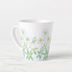 Caneca De Café Latte Rosa de Natal, Helleborus niger pequeno
