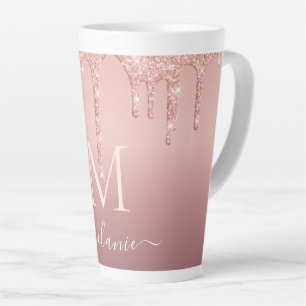 Caneca De Café Latte Rosa Dourado Lâmina Lâmpada Lâmpada de Lâmpada com