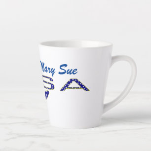 Caneca De Café Latte Rosa EUA Flag Blue Personalizado