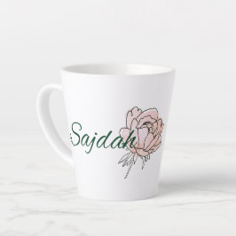 Caneca De Café Latte Rosa rosa-fundo branco