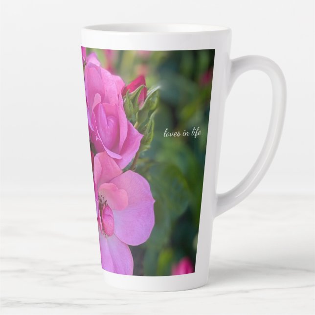 Caneca De Café Latte Rosa Rosa Rosa lavanda (Direita)