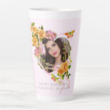 Rosa Rosa Rosa Romântica Adora Foto Rosa Latte Mug