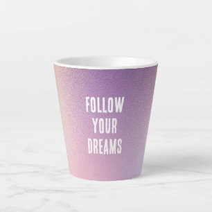 Caneca De Café Latte Rosa Roxo