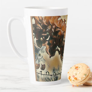 Caneca De Café Latte Rosa Tree Art