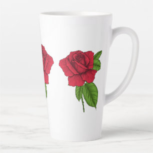 Caneca De Café Latte Rosa vermelha
