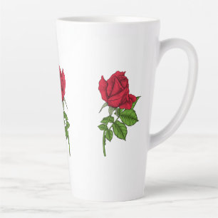 Caneca De Café Latte Rosa vermelha
