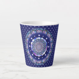 Caneca De Café Latte Rosace Azul