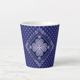 Caneca De Café Latte Rosace Azul