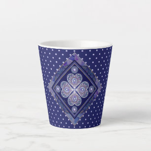 Caneca De Café Latte Rosace Azul