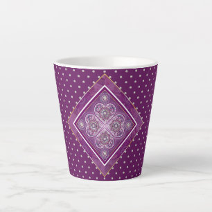 Caneca De Café Latte Rosace vermelho cardinal