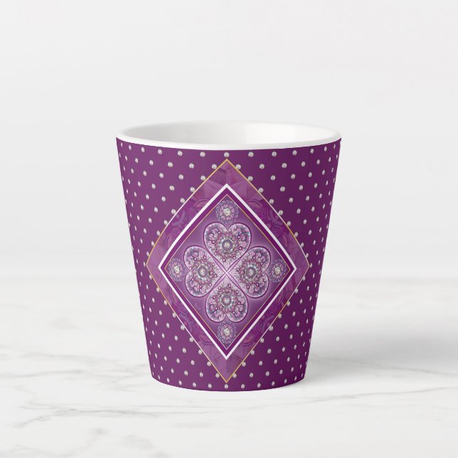Caneca De Café Latte Rosace vermelho cardinal (Frente)