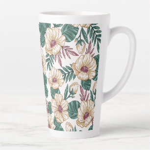 Caneca De Café Latte Rosas