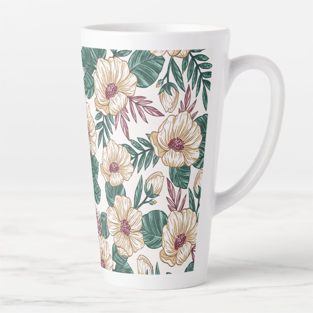 Caneca De Café Latte Rosas (Direita)