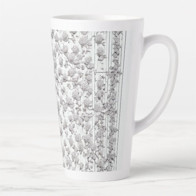 Caneca De Café Latte Rosas brancas B (Direita)