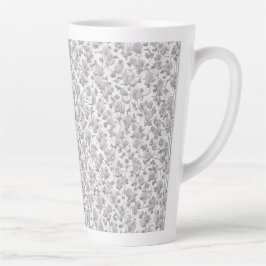 Caneca De Café Latte Rosas brancas D