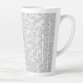 Caneca De Café Latte Rosas brancas E