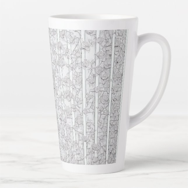 Caneca De Café Latte Rosas brancas E (Direita)