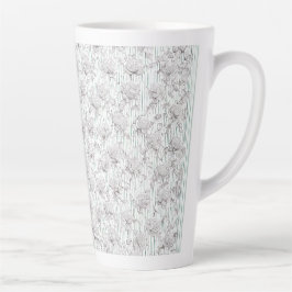 Caneca De Café Latte Rosas brancas F