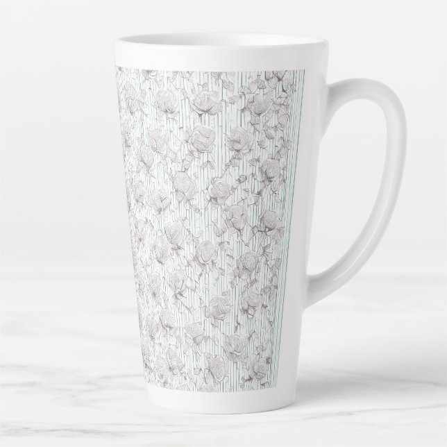 Caneca De Café Latte Rosas brancas F (Direita)