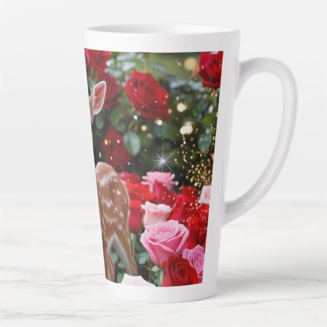Caneca De Café Latte Rosas e Fawn (Direita)