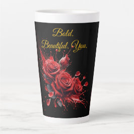 Caneca De Café Latte Rosas em Bloom - Aniversário Elegante