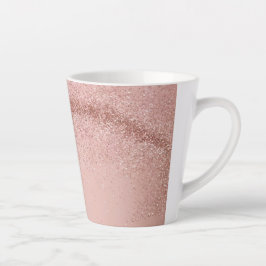Caneca De Café Latte Rose Gold Pink Glitter Latte Mug