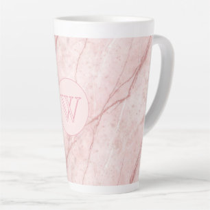 Caneca De Café Latte Rose Mármore Blush Rosa Poeira Orgânico