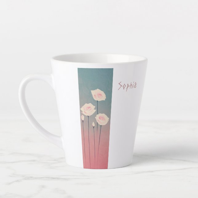 Caneca De Café Latte Roses, personalized (Esquerda)