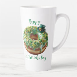 Caneca De Café Latte Rosquinha do Dia de São Patrício Feliz com Chapéu