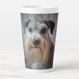 Caneca De Café Latte Rosto de Cachorro Schnauzer