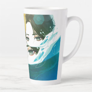 Caneca De Café Latte rosto de mulheres abstratas