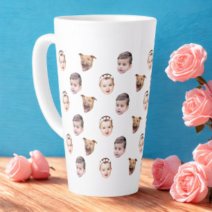 Caneca De Café Latte Rosto Personalizado, Oferta Única de 3 Fotos para