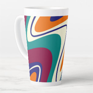 Caneca De Café Latte Rotações Retroativas - Estilo Clássico 70s