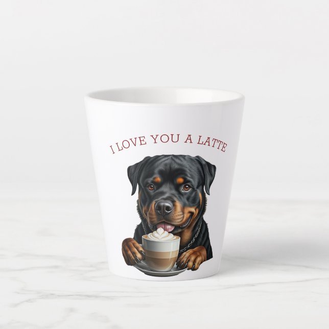 Caneca De Café Latte Rottweiler Latte (Frente)