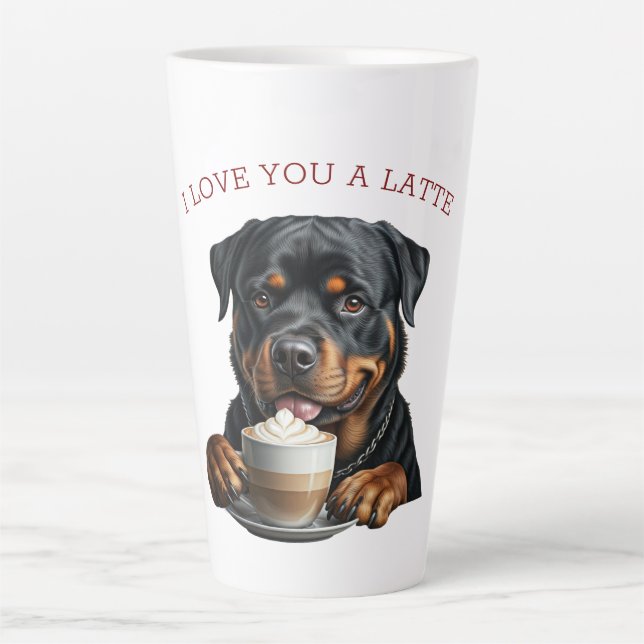 Caneca De Café Latte Rottweiler Latte (Frente)