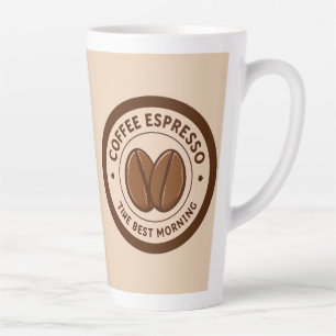 Caneca De Café Latte Rótulo de Café Espresso com Design Temático Matina