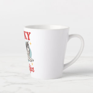 Caneca De Café Latte Rouco Vovô Proprietário de Cachorro Siberian Husky