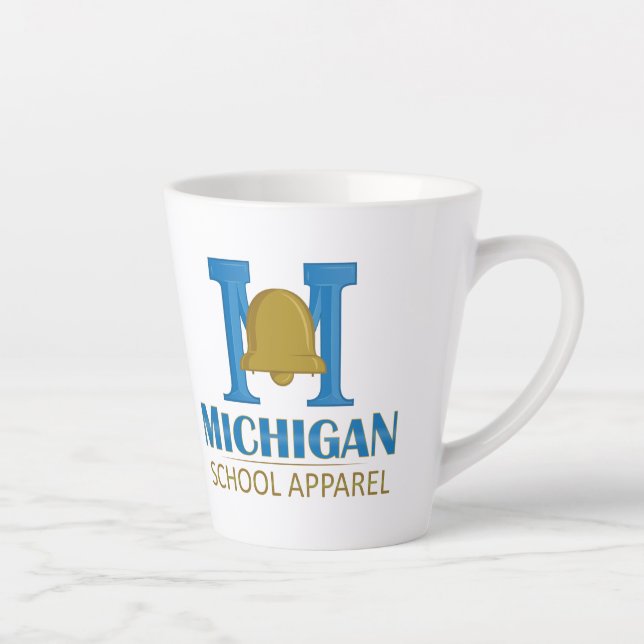 Caneca De Café Latte Roupa da Escola de Michigan (Direita)