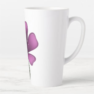 Caneca De Café Latte Roxo Elétrico Brilho Floral Botânico Escuro Temper