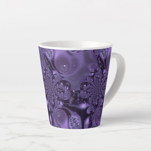 Caneca De Café Latte Roxo Líquido Roxo Elegante (Ângulo direito)