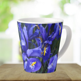 Caneca De Café Latte Roxo Reticulado Irrita Floral