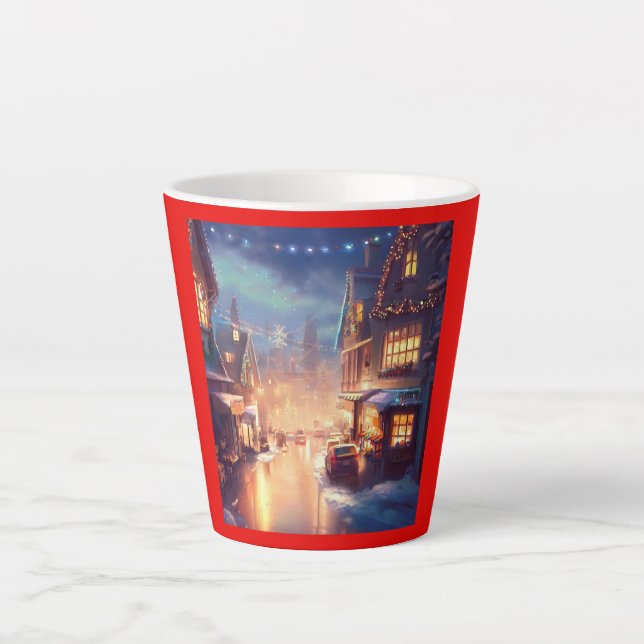 Caneca De Café Latte Rua 3 da Cidade de Natal (Frente)