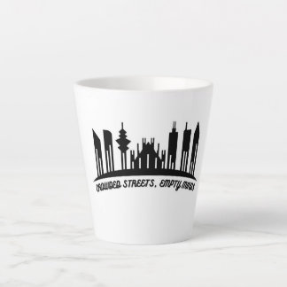 Caneca De Café Latte Ruas entrelaçadas, Mentes Vazias - Xadrez Urbano