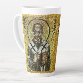 Caneca De Café Latte Ruas. John Chrysostom l Ortodox l ícone católico,
