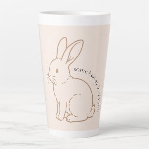 Caneca De Café Latte Rubor Esboço Algum Coelhinho Te Ama