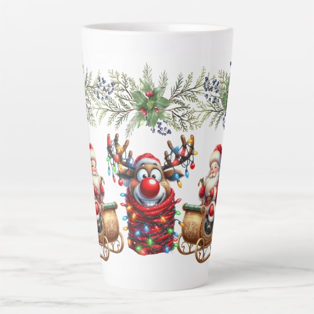 Caneca De Café Latte Rudolf Rena Cornuda  (Frente)