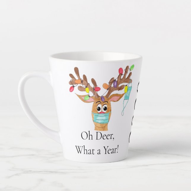 Caneca De Café Latte Rudolph, a Reindeer Mascarada (Esquerda)
