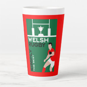 Caneca De Café Latte Rugby Wales Fan Art