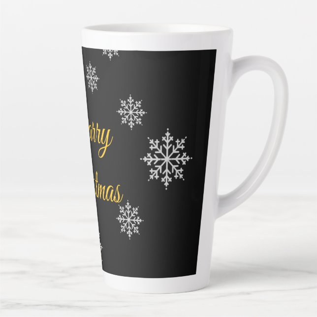 Caneca De Café Latte Russo Mínimo Personalizável Invernos Elegantes (Direita)