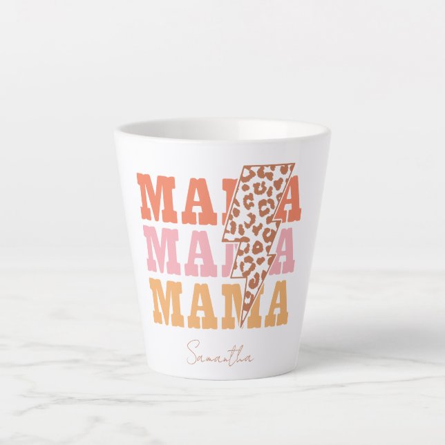 Caneca De Café Latte Rustic "Mama" Repete (Frente)